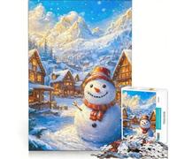 Rompecabezas de 1000 Piezas para Adolescentes Muñeco de Nieve en un país de Las Maravillas Invernal Juegos relajantes desafío difícil cumpleaños 50x75cm