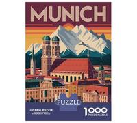 Rompecabezas De 1000 Piezas para Adolescentes Munich Cityscape Travel Rompecabezas para Adultos Juegos Divertidos Decoración Perfecta Regalo De Cumpleaños, Regalos, 38x26cm/1000pcs