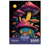 Rompecabezas De 1000 Piezas para Adolescentes Mushroom House Rompecabezas para Adolescentes Juguetes Antiestrés Regalos para Mujeres Regalos para Reducir El Estrés 52x38cm/1000pcs