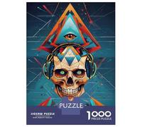 Rompecabezas De 1000 Piezas para Adolescentes Music Skull RAD Minds Eye Rompecabezas para Adultos Juego Familiar Análisis Y Lógica Actividades Divertidas En Casa 38x26cm/1000pcs