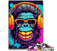 Rompecabezas de 1000 Piezas para Adolescentes, música de Monkey DJ a Partir de 14 años, Juego de Preguntas, Actividades Divertidas en casa, Regalo de cumpleaños, Regalo de Viaje, 26x38cm