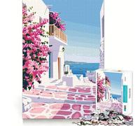 Rompecabezas de 1000 Piezas para Adolescentes,Mykonos,Grecia,Minimalista,de Corte Suave,Juguete para ejercitar el Cerebro,Ideal para Momentos de Juego relajantes y para cumpleaños (50x75cm)