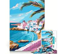Rompecabezas de 1000 Piezas para Adolescentes Mykonos,Grecia,Viaje,Arte,Corte Suave,Juguete para ejercitar el Cerebro,Tiempo de Juego Relajante,Actividad de cumpleaños (38x52cm)