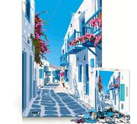 Rompecabezas de 1000 Piezas para Adolescentes Mykonos Grecia Viaje Arte Juego de Bordes limpios Juego de concentración Regalo Juego de Juego inactivo Arte de Pared navideño (50x75cm)