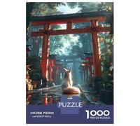 Rompecabezas De 1000 Piezas para Adolescentes Mystic Kitsune Fox Torii Rompecabezas Juego Práctico Mejora La Memoria Oferta como Regalo para Toda La Familia 70x50cm/1000pcs