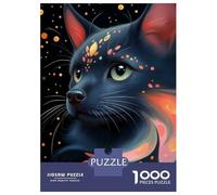 Rompecabezas De 1000 Piezas para Adolescentes Mystical Black Pomeranian Cat Rompecabezas para Adultos Juego Práctico Difícil Regalos De Cumpleaños Y Únicos 38x26cm/1000pcs