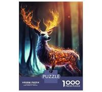 Rompecabezas De 1000 Piezas para Adolescentes Mystical Deer in Forest Rompecabezas para Adultos Juegos Familiares Corte De Precisión Regalos Y Cumpleaños Únicos 70x50cm/1000pcs