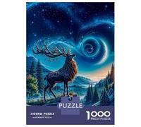 Rompecabezas De 1000 Piezas para Adolescentes Mystical Deer Under Starry Sky Rompecabezas para Adultos Juego Familiar Antiestrés Cumpleaños Y Navidad 70x50cm/1000pcs