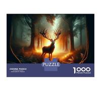 Rompecabezas De 1000 Piezas para Adolescentes Mystical Forest Deer Rompecabezas para Adultos Juegos Relajantes Alivia El Estrés Ayuda A Ejercitar El Cerebro 52x38cm/1000pcs