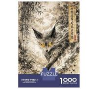 Rompecabezas De 1000 Piezas para Adolescentes Mystical Fox Under The Moon Rompecabezas para Adultos Juego Práctico Difícil Regalos De Cumpleaños Y Únicos 52x38cm/1000pcs