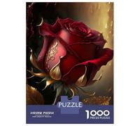 Rompecabezas De 1000 Piezas para Adolescentes Mystical Golden Red Rose Rompecabezas Juego De Ingenio Decoración De Pared Regalos De Cumpleaños Y Únicos 70x50cm/1000pcs