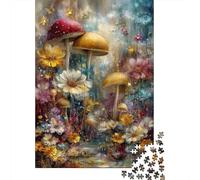 Rompecabezas De 1000 Piezas para Adolescentes Mystical Mushroom Garden-1 Rompecabezas para Adultos Juego Práctico Montaje De Patrones Diversión En Casa Actividades, 38x26cm/1000pcs