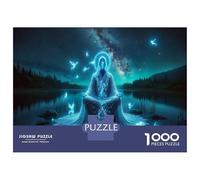 Rompecabezas De 1000 Piezas para Adolescentes Mystical Night Meditation Scene Rompecabezas para Adultos Juegos De Relajación Ensamblaje De Patrones Diversión En Casa Actividades, 38x26cm/1000pcs