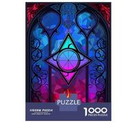 Rompecabezas De 1000 Piezas para Adolescentes Mystical Stained Glass Window Rompecabezas para Adultos Juego Práctico Difícil Regalos De Cumpleaños Y Únicos 52x38cm/1000pcs