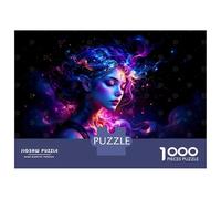 Rompecabezas De 1000 Piezas para Adolescentes Mystical Woman with Glowing Hair Rompecabezas para Adultos Juegos Relajantes Montaje De Patrones Regalos para Amigos Y Familiares 70x50cm/1000pcs