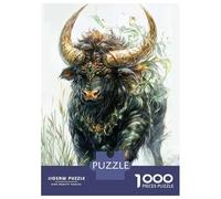Rompecabezas De 1000 Piezas para Adolescentes Mythical Black Bull Rompecabezas para Adultos Juguete Decoración De Pared Desafío Difícil Desafiante De Completar 52x38cm/1000pcs