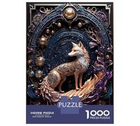 Rompecabezas De 1000 Piezas para Adolescentes Mythical Red Fox Art Deco Rompecabezas para Adultos Juego De Ingenio Análisis Y Lógica Actividades Divertidas En Casa, 38x26cm/1000pcs