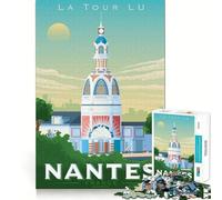 Rompecabezas de 1000 Piezas para Adolescentes,Nantes,Francia,Estampado de Viaje,Corte preciso,Divertido Juego de lógica,Juego Tranquilo,decoración navideña,Regalo (38x26cm)