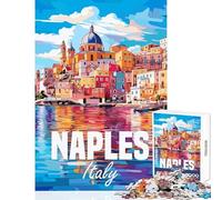 Rompecabezas de 1000 Piezas para Adolescentes Nápoles Italia Juguetes para armar Obras de Arte Regalo Juego Educativo colección de Artistas Bellas Artes (tamaño 38x52cm)