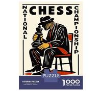 Rompecabezas De 1000 Piezas para Adolescentes National Chess Championship 1998 Rompecabezas para Adultos Juegos Relajantes Corte De Precisión Regalos Y Cumpleaños Únicos 52x38cm/1000pcs