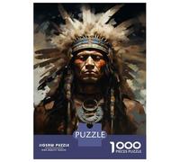 Rompecabezas De 1000 Piezas para Adolescentes Native American Warrior Art Print-2 Rompecabezas para Adultos Juego Práctico Decoración De Pared Oferta como Regalos para Toda La Familia 38x26cm/1000pcs