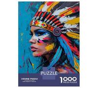 Rompecabezas De 1000 Piezas para Adolescentes Native American Woman Art Print Rompecabezas para Adultos Juguetes Antiestrés Desafío Difícil Desafiante De Completar 70x50cm/1000pcs