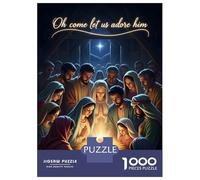Rompecabezas De 1000 Piezas para Adolescentes Nativity Scene Oh Come Let Us Adore Rompecabezas para Adultos Juego Familiar Análisis Y Lógica Actividades Divertidas En Casa 70x50cm/1000pcs