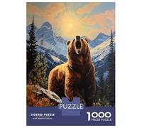 Rompecabezas De 1000 Piezas para Adolescentes Natural Wild Bear Rompecabezas para Adultos Juego De Ingenio Ensamblaje De Patrones Desafiante De Completar 38x26cm/1000pcs