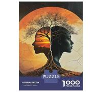 Rompecabezas De 1000 Piezas para Adolescentes Nature's Connection Tree and Human Harmony Rompecabezas para Adultos Juego Familiar Desafío Difícil Interacción Entre Padres E Hijos 52x38cm/1000pcs