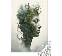 Rompecabezas De 1000 Piezas para Adolescentes Nature's Harmony Forests Embrace Human Form Rompecabezas para Adultos Juegos Divertidos Desafío Educativo De Análisis Y Lógica 70x50cm/1000pcs