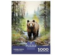 Rompecabezas De 1000 Piezas para Adolescentes Nature's Majesty Grizzly Bear in Forest Rompecabezas Juegos Divertidos para La Diversión Familiar Oferta como Regalos para Toda La Familia 52x38cm/1000pc