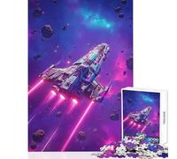 Rompecabezas de 1000 Piezas para Adolescentes Nave Espacial Volando a través de un Campo de asteroides Juguetes antiestrés Regalos de Amigo Invisible Juego Imposible Ayuda a ejercitar el Cerebro