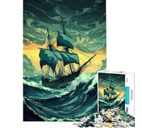 Rompecabezas de 1000 Piezas para Adolescentes Navegando a través de la tormenta Ayuda a ejercitar el Cerebro Regalos para Mujeres Juegos Familiares para Mayores de 14 años Juego de Rompecabezas