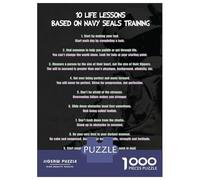 Rompecabezas De 1000 Piezas para Adolescentes Navy Seals Life Lessons Rompecabezas para Adultos Juguetes Antiestrés Decoración del Hogar Gran Regalo para Jugar 70x50cm/1000pcs
