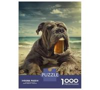 Rompecabezas De 1000 Piezas para Adolescentes Neapolitan Mastiff Beer Rompecabezas para Adolescentes Juegos Familiares Desafío Difícil Regalos De Cumpleaños Y Únicos 70x50cm/1000pcs