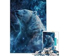 Rompecabezas de 1000 Piezas para Adolescentes Nebulosa Cósmica Oso Polar Juego práctico Juguete Educativo Regalos para Mujeres y Hombres Decoración del hogar (Tamaño 38x26cm)