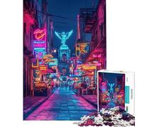 Rompecabezas de 1000 Piezas para Adolescentes Neon Angel Alley México Divertidos Juegos de Rompecabezas Decoración Perfecta Regalo Ideal para Toda la Familia (tamaño 38x52cm)
