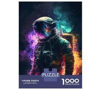 Rompecabezas De 1000 Piezas para Adolescentes Neon Astronaut In Space Rompecabezas Juego Práctico Mejora La Memoria Oferta como Regalo para Toda La Familia 70x50cm/1000pcs