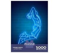 Rompecabezas De 1000 Piezas para Adolescentes Neon Basketball Jump Rompecabezas para Adultos Juego De Ingenio Análisis Y Lógica Actividades Divertidas En Casa, 52x38cm/1000pcs