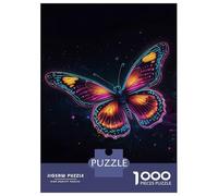 Rompecabezas De 1000 Piezas para Adolescentes Neon Butterfly in Space Rompecabezas para Adultos Juego De Ingenio Pero Divertido Y Humorístico Desafío Educativo 38x26cm/1000pcs
