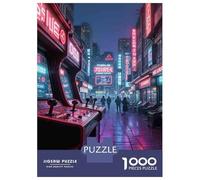 Rompecabezas De 1000 Piezas para Adolescentes Neon City Lights Arcade Rompecabezas para Adultos Juegos Divertidos Decoración Ayuda A Ejercitar El Cerebro 70x50cm/1000pcs
