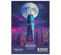 Rompecabezas De 1000 Piezas para Adolescentes Neon City Moonlit Skies -1 Rompecabezas para Adultos Juegos Familiares Regalos para Mujeres Cumpleaños 52x38cm/1000pcs