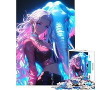Rompecabezas de 1000 Piezas para Adolescentes Neon GirlxElephant Bond Ideal para cumpleaños y Navidad Juego Familiar para Mayores de 14 años Tamaño 50x75cm