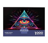 Rompecabezas De 1000 Piezas para Adolescentes Neon Illuminati Pyramid Art Print Rompecabezas para Adultos Juegos Relajantes Mejora La Memoria Ayuda A Ejercitar El Cerebro 38x26cm/1000pcs