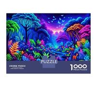 Rompecabezas De 1000 Piezas para Adolescentes Neon Jungle Night Scene Rompecabezas para Adolescentes Juego De Ingenio Mejora La Memoria Diversión En Casa Actividades, 52x38cm/1000pcs