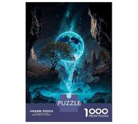 Rompecabezas De 1000 Piezas para Adolescentes Neon Moon Waterfall Oasis Rompecabezas para Adolescentes Juegos Relajantes Decoración del Hogar Actividades Divertidas En Casa 52x38cm/1000pcs