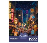Rompecabezas De 1000 Piezas para Adolescentes Neon Night Alley Rompecabezas Juguetes DIY Pero Divertidos Y Humorísticos Cumpleaños Y Navidad 70x50cm/1000pcs