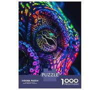 Rompecabezas De 1000 Piezas para Adolescentes Neon Octopus Eye Rompecabezas para Adultos Juego Familiar Difícil Difícil Cumpleaños Y Navidad 70x50cm/1000pcs