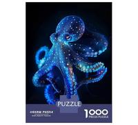 Rompecabezas De 1000 Piezas para Adolescentes Neon Octopus Rompecabezas Juegos Relajantes Decoración De Pared Regalos para Amigos Y Familiares 70x50cm/1000pcs