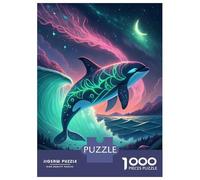 Rompecabezas De 1000 Piezas para Adolescentes Neon Orca in A Fantasy Landscape Rompecabezas para Adultos Juegos Familiares Corte De Precisión Regalos Y Cumpleaños Únicos 52x38cm/1000pcs